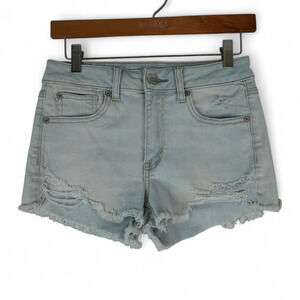 American Eagle Shorts Womens 4 Distressed Cutoff Super Stretch X Hi Rise Shortie